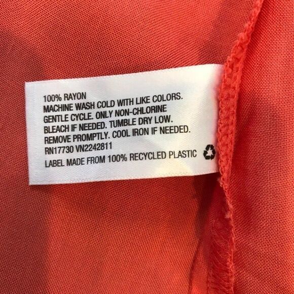 Ava & Viv Orange V-neck Blouse Maori Flower Red Size 2X NEW - Picture 6 of 9